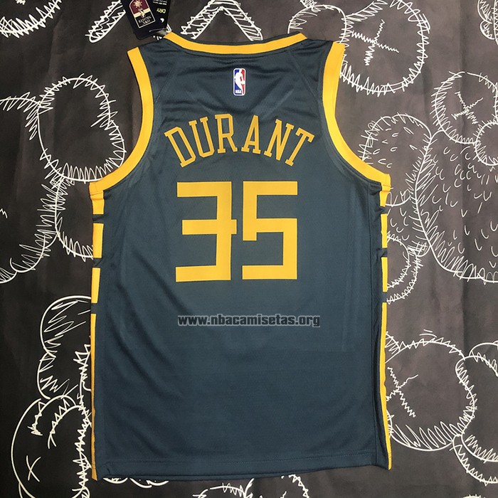 Camiseta Golden State Warriors Kevin Durant NO 35 Ciudad 2018-19 Azul